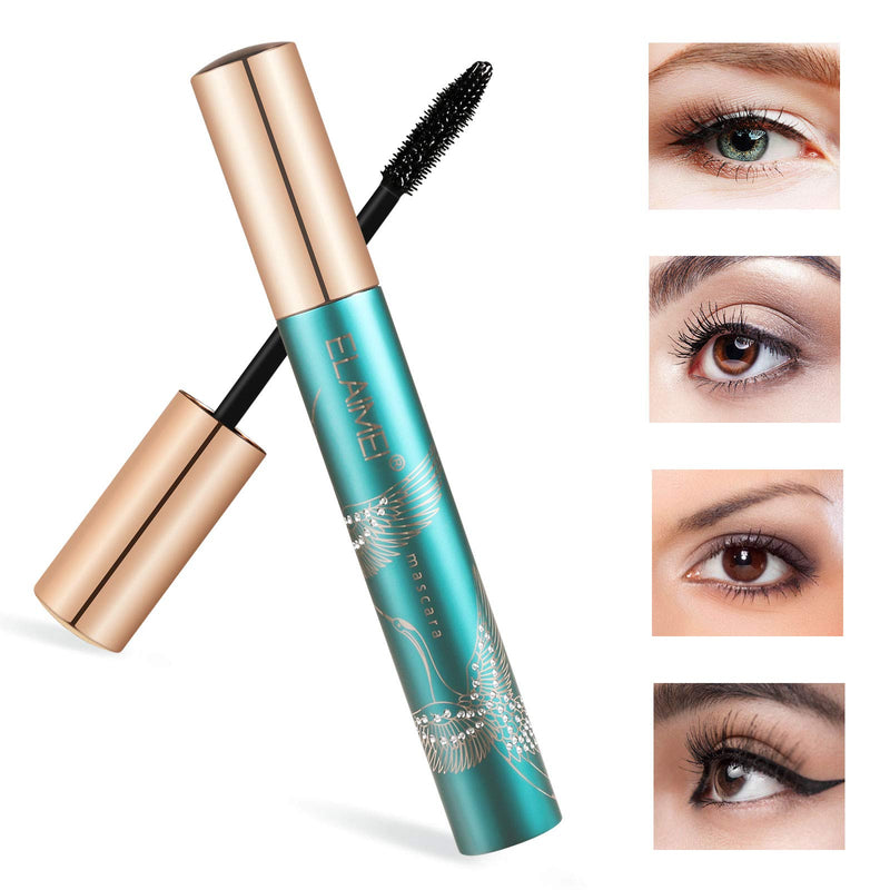 [Australia] - Mascara Black Volume and Length, Waterproof Mascara Smudge-Proof 4D Silk Fiber, Thickening Lengthening Mascaras No Clumping Lasting All Day (peacock) Blue 