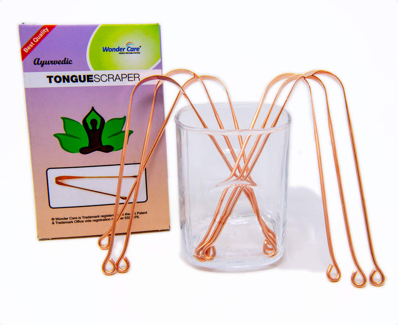 [Australia] - Wonder Care 100% Copper Tongue Scraper Ayurvedic Natural Tongue Cleaner for Oral Hygiene Bad Breath Relief Antibacterial 6 Pieces) 