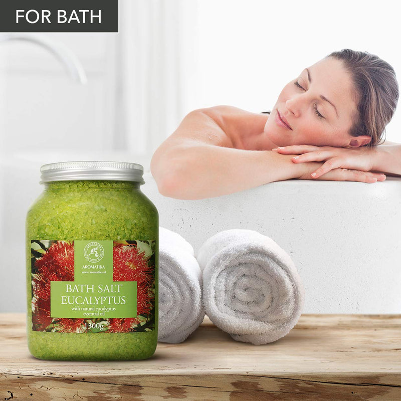 [Australia] - Sea Salt Eucalyptus with Natural Eucalyptus Essential Oil 1300g - Eucalyptus Bath Salts - Best for Good Sleep - Stress Relief - Beauty - Relaxing - Bathing - Body Care 