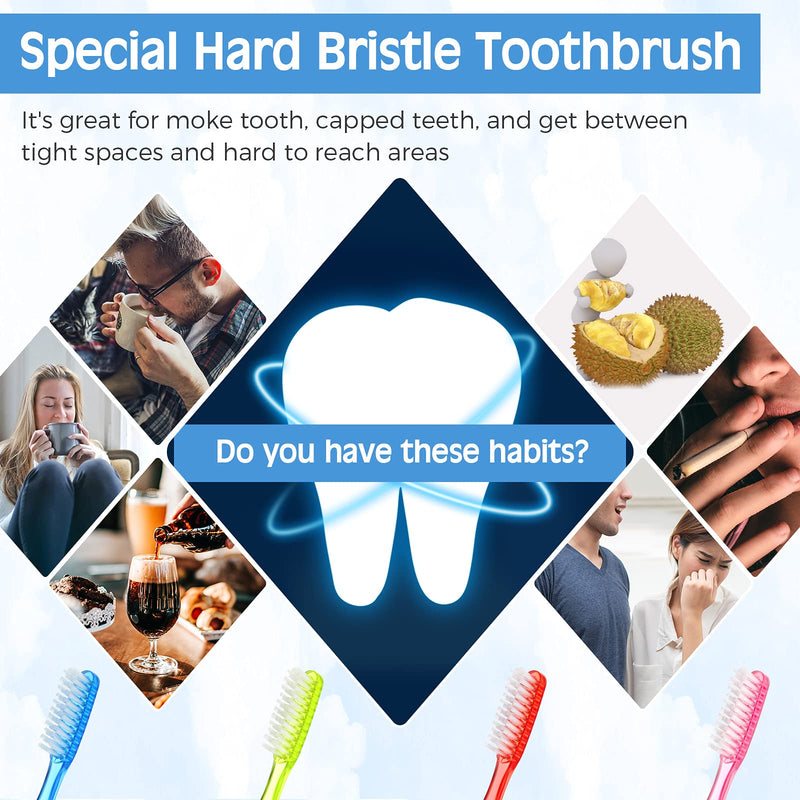 [Australia] - Extra Hard and Firm Toothbrush Huge Head Toothbrush Full Head Toothbrush Manual Toothbrush for Cleaning Tooth Stain Tooth Whitening Teeth Toothbrush (8) 8 