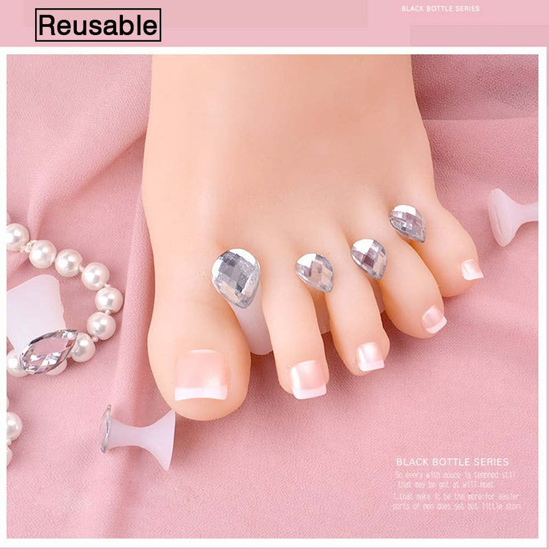 [Australia] - Lookathot 8PCS/SET Soft Silicone Finger Toe Separators Spacers CushionsToes Dividers Nail Art Manicure Pedicure DIY Tools Reusable #1 White Flowers(8PCS) 