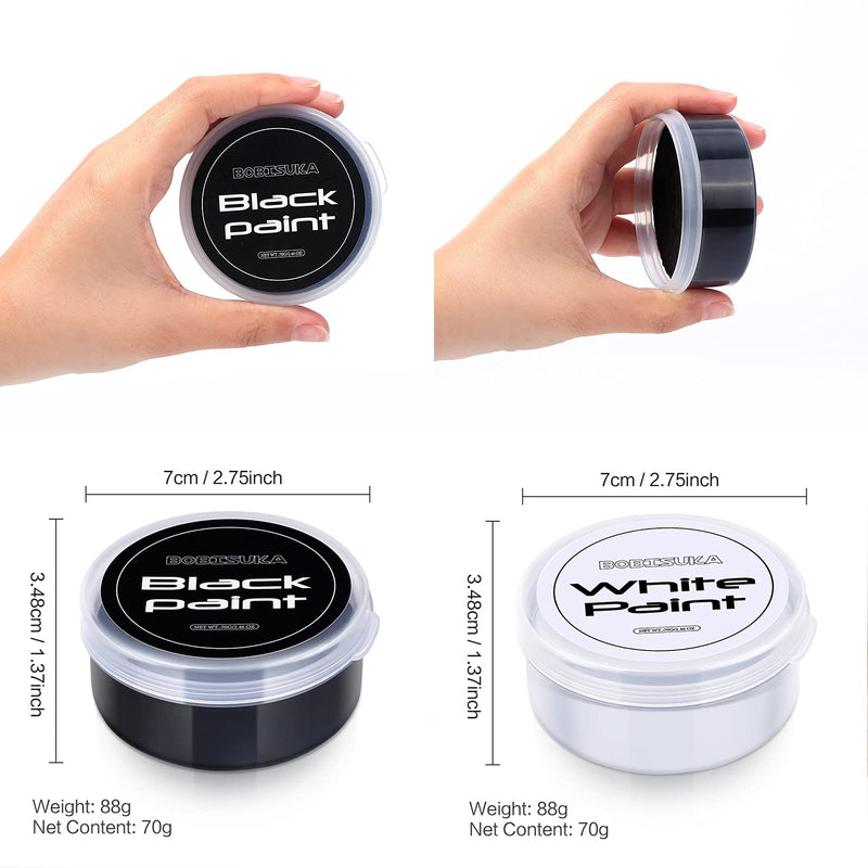 [Australia] - BOBISUKA Halloween Cosplay SFX Makeup Black + White Face Body Paint Special Effects Makeup Kit Dress Up Non Toxic Face Painting Kits for Adult Full Coverage Facepaint Fx Make Up 