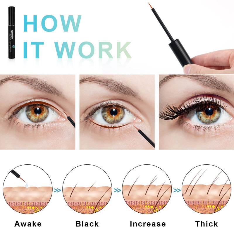 [Australia] - Eyelash Growth Serum Rapid Lash Growth Serum Natural Enhancing Moisturising Formula for Longer, Thicker, Fuller Lashes & Brows, 5ml, Black 