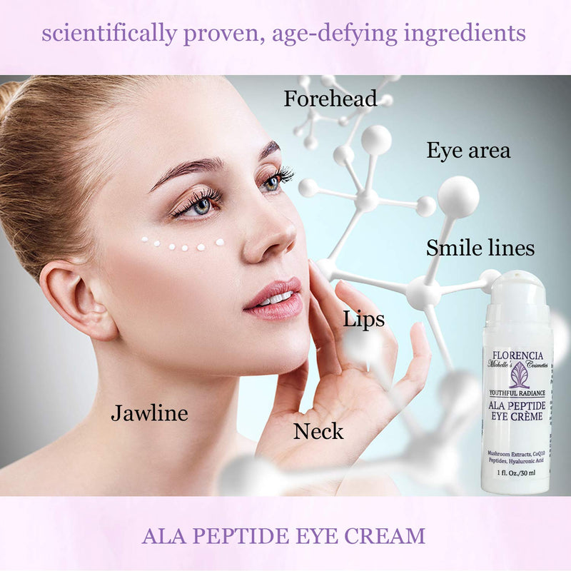 [Australia] - Florencia ALA Peptide Under Eye & Neck Lifting Cream - Anti-Aging Wrinkle Cream - Hydrating Peptide Eye Cream for Men & Women - Moisturizer with Hyaluronic Acid & Peptides for Dark Circles, Puffiness 