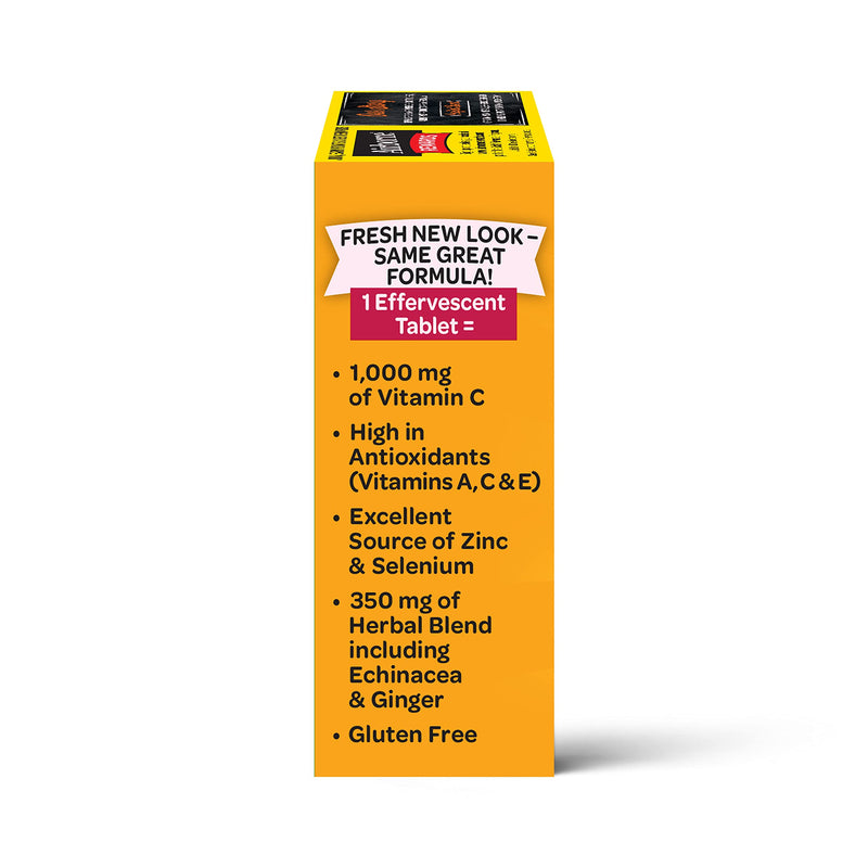 [Australia] - Airborne 1000mg Vitamin C with Zinc Effervescent Tablets, Immune Support Supplement with Powerful Antioxidants Vitamins A C & E - (30 count box), Very Berry Flavor, Fizzy Drink Tablets, Gluten-Free 