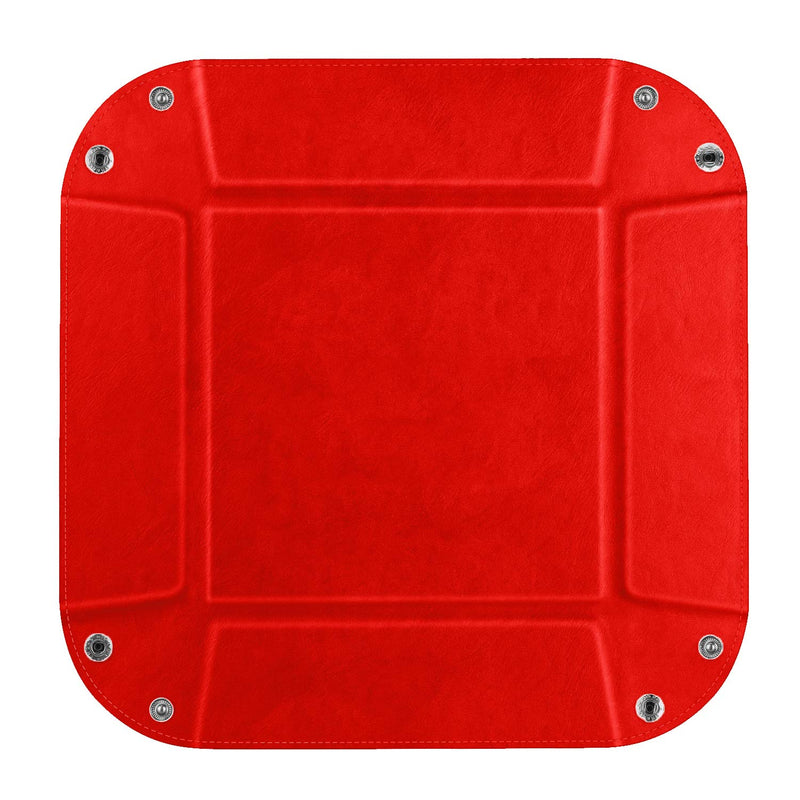 [Australia] - Avecell Valet Tray Desktop Storage Organizer, PU Leather Watch Box Wallet Coin Change Key Catchall Tray (Red) 