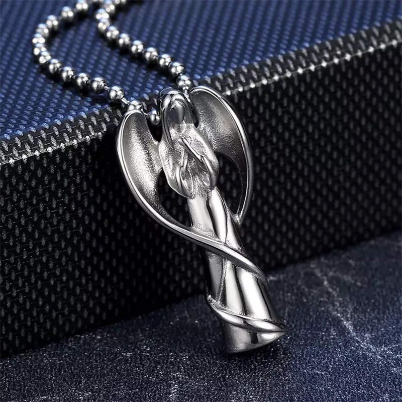 [Australia] - XUEERMEI Urn Necklaces for Ashes Memorial Cremation Anchor Memorial Keepsake Pendant Jewelry S6-Silver 