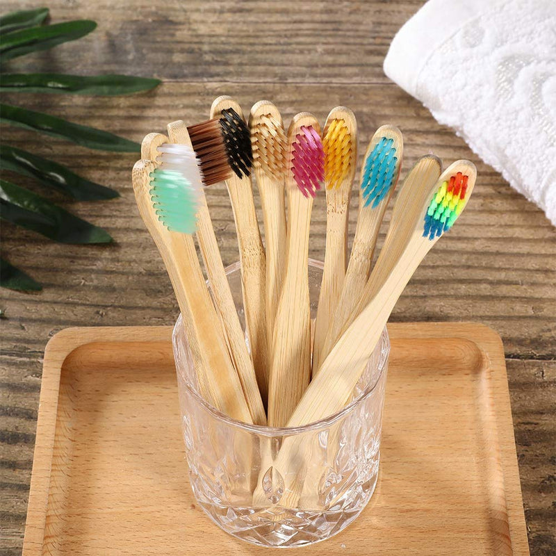 [Australia] - Yorgewd 10 Pack Kids Bamboo Toothbrush, Natural Children Toothbrushes Soft Bristles Ergonomic Biodegradable Handle Eco Toothbrush for Kids BPA Free 