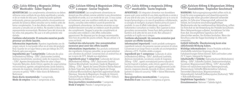 [Australia] - Chewable Calcium & Magnesium Tablets (120 Tablets) | Delicious Tropical Flavour | Vegan & Vegetarian Friendly | Crucial Nutrients for Bones & Muscles | Optimal 2:1 Ratio 