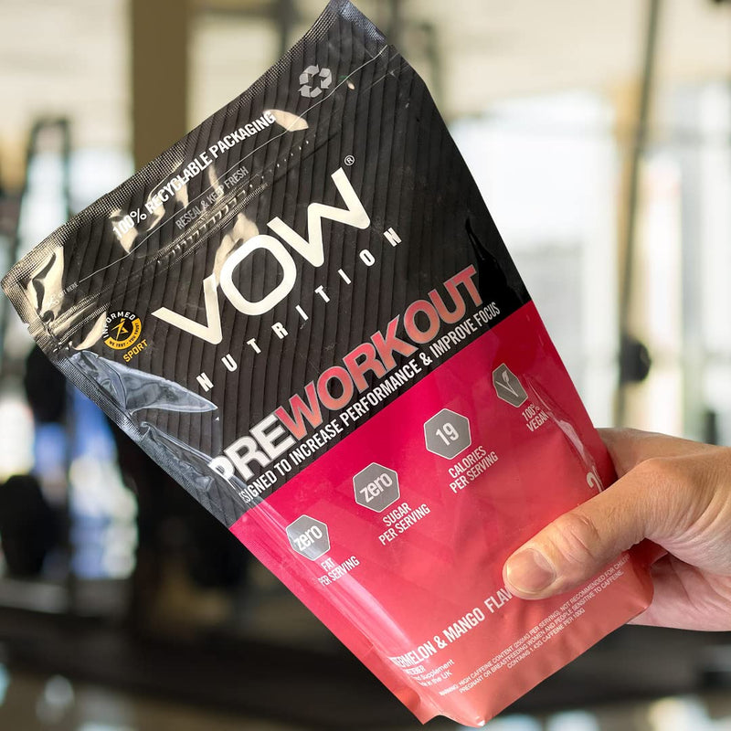 [Australia] - VOW Pre Workout Advanced Complex with Creatine, Beta Alanine, Caffeine, Improve Energy & Focus (Watermelon & Mango) Watermelon & Mango 