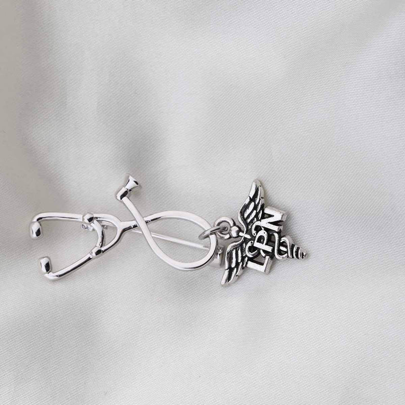 [Australia] - ENSIANTH Medical Stethoscope Brooch Pins for Doctor Nurse Medical Students Medical Caduceus Gift for RN,PA,MA,LPN,LVP,NP,Vet Copper LPN Brooch 