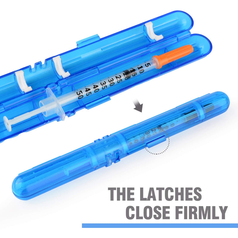 [Australia] - Medarchitect PSC (MA-PSC) Portable Travel Insulin Prefilled Syringe Case for Diabetes 2 Count (Pack of 1) Dark Blue Transparent+solid Green 