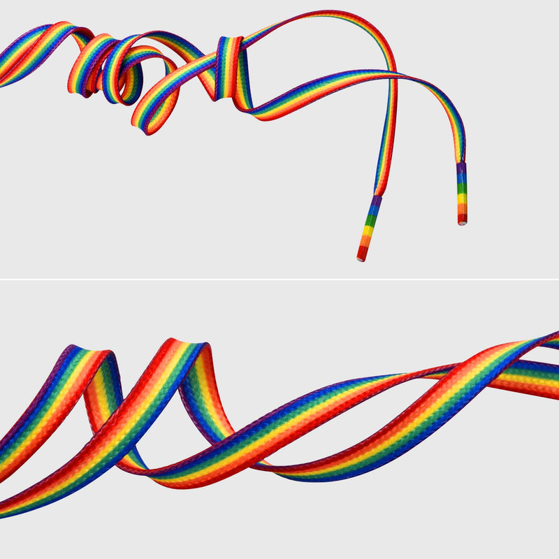 [Australia] - Rainbow Striped Shoe Laces, LGBTO laces, Brightly Colored for Sneakers and Cavans 47" 