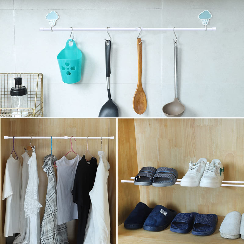 [Australia] - AIZESI 1pcs Tension Curtain Rod Spring Tension Rod Short Curtian Rods No Drilling Expandable Spring Loaded Curtain Tension Rod Adjustable 26 to 39 inch,Best Use Range 28 to 36 inch，White 26" to 39"-1Pcs 