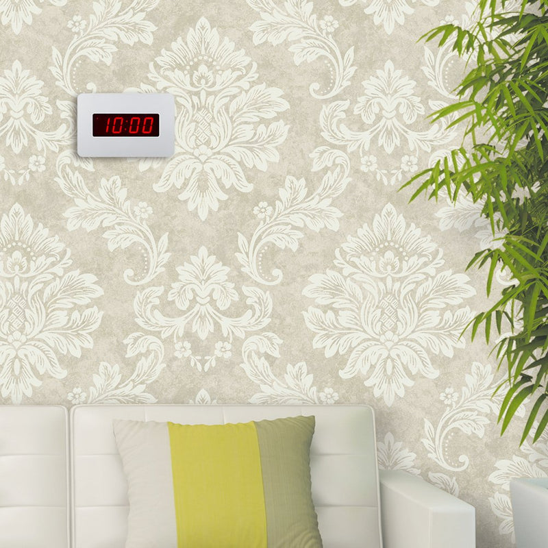 [Australia] - ChaoRong Silent Digital Alarm Clock Wall Clock for Bedrooms Operated by Battery Only, Coming with Back Clip. You Can Place It on Desk Or Wall（White） White 