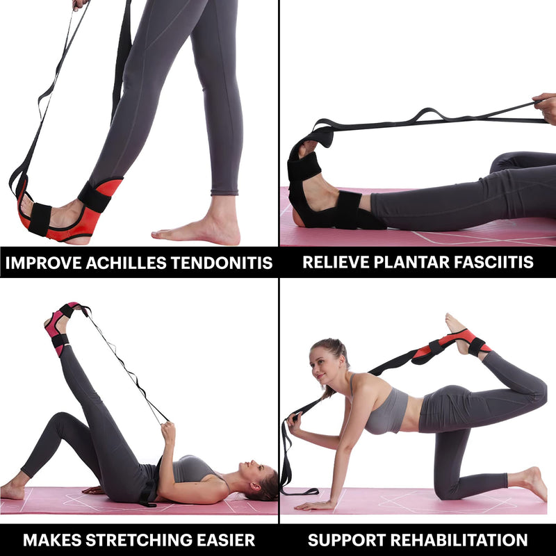 [Australia] - DMoose Calf Stretcher & Foot Stretcher for Plantar Fasciitis - Hamstring Stretcher Stretching Strap for Achilles Tendonitis, Leg Stretcher Ligament Stretching Belt for Pain Relief, Dancers and Yoga Blue 