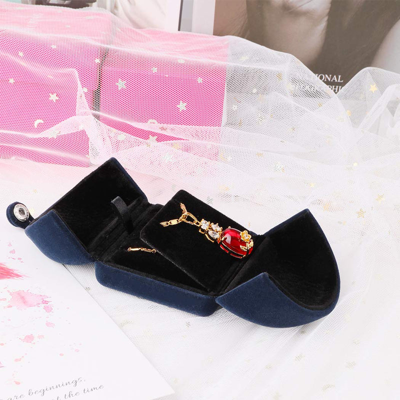 [Australia] - iSuperb Royal Blue Velvet Necklace Pendant Box Jewelry Gift Box Bracelet Chain Earrings Display Storage Case for Christmas Engagement Proposal Small Pendant Box 