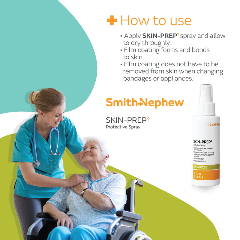 [Australia] - Smith & Nephew SKIN-PREP Spray, Protective Dressing Spray, Skin Barrier Film, Contains Alcohol, 4 Ounces 
