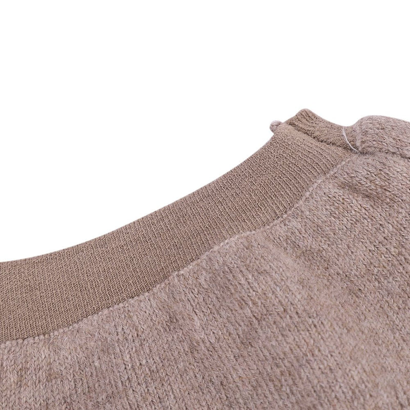 [Australia] - Knit Cashmere Knee Warmers Sleeping Warm Supports Knee Brace Soft Comfortable Knee Sleeve Wrap Circulation Improvement Kneepad Leg Warmer Joint Warming Band for Men and Women, 1 Pair Tan M/9.4" x 4.3" 