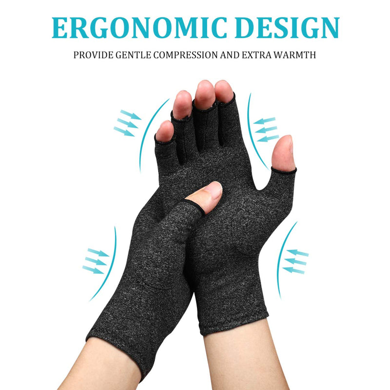 [Australia] - EXCEART Compression Arthritis Gloves Open Finger Breathable Exercise Gloves Compression Gloves Training Gloves for Women Men Adults 