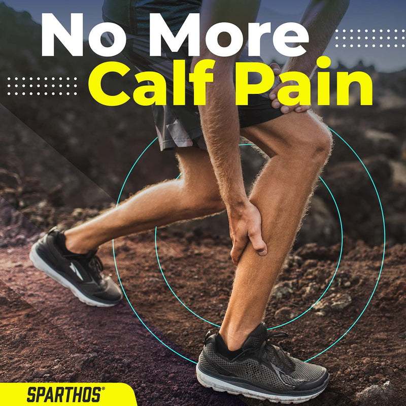 [Australia] - Calf Compression Sleeve by SPARTHOS (Pair) – Leg Compression Brace for Men and Women – Shin Splint Calf Pain Relief Calves Blood Circulation Sports Support Running Walking Cycling Yoga (Black-M) Medium (Pack of 2) Midnight Black 