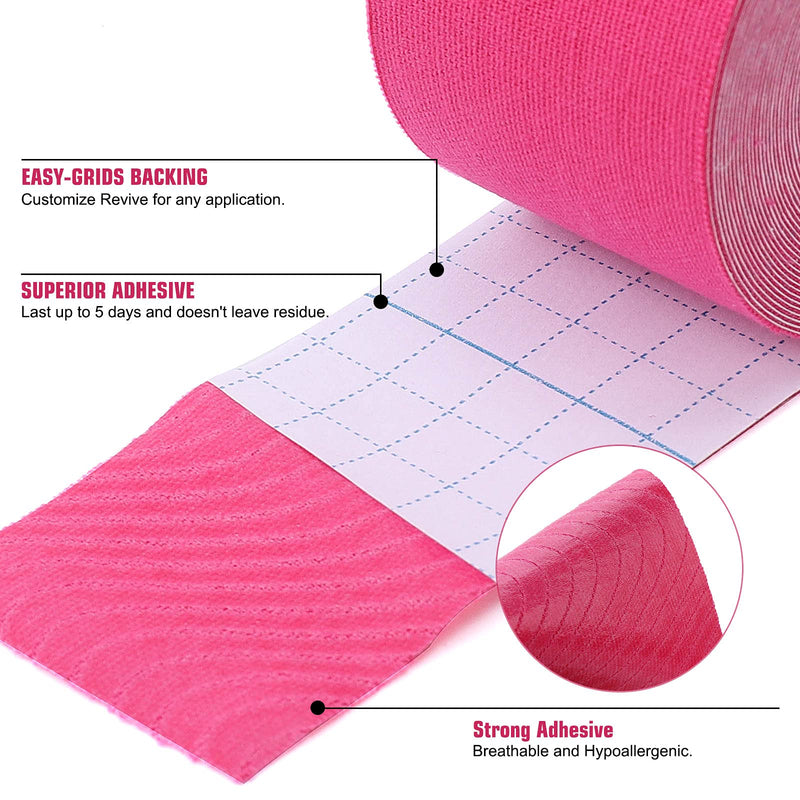 [Australia] - Kinesiology Tape (1 Uncut Roll) Kinetic Tape 16.4 ft Waterproof Athletic Sports Tape Physio Tape for Knees, Shoulder, Ankles, Elbow, Pain Relief,Joint Support (Pink) (1 Roll) Pink 