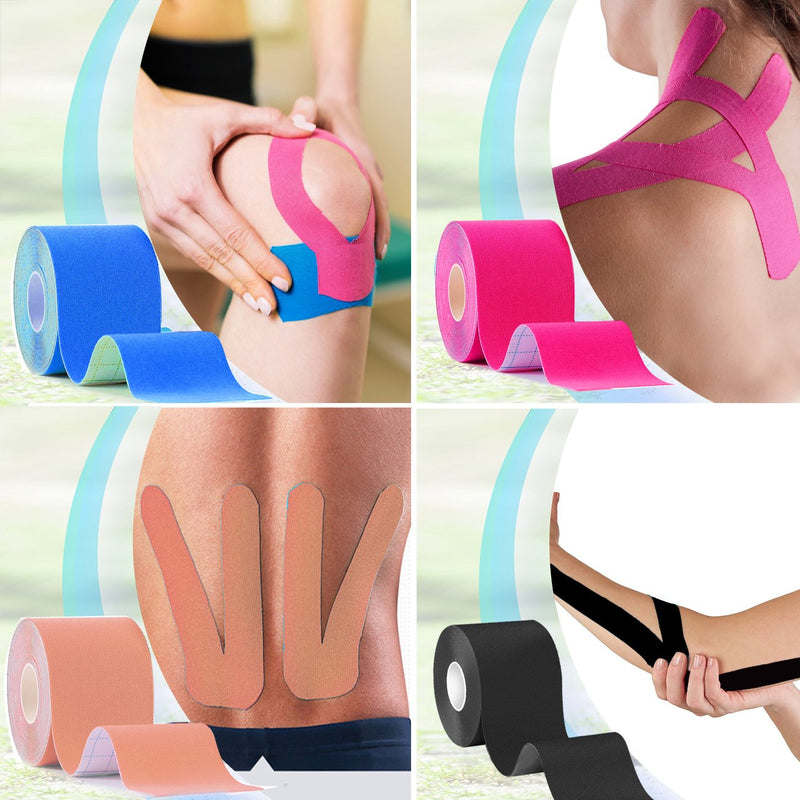 [Australia] - Xinwe Kinesiology Tape Uncut Bulk Rolls Physical Therapeutic Tape for Sports/Athletic/Therepy 3-Pack 2 Inch x 16.4 Feet/ 1Inch x 16.4 Feet Beige/pink/blue 