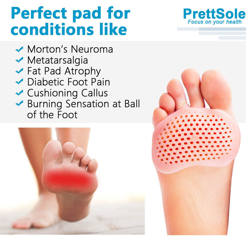 [Australia] - PrettSole 4 Pairs Metatarsal Pads | Metatarsal Pads for Women | Ball of Foot Cushions, Forefoot Cushions Support for Metatarsalgia, Morton's Neuroma Pain Relief Beige 