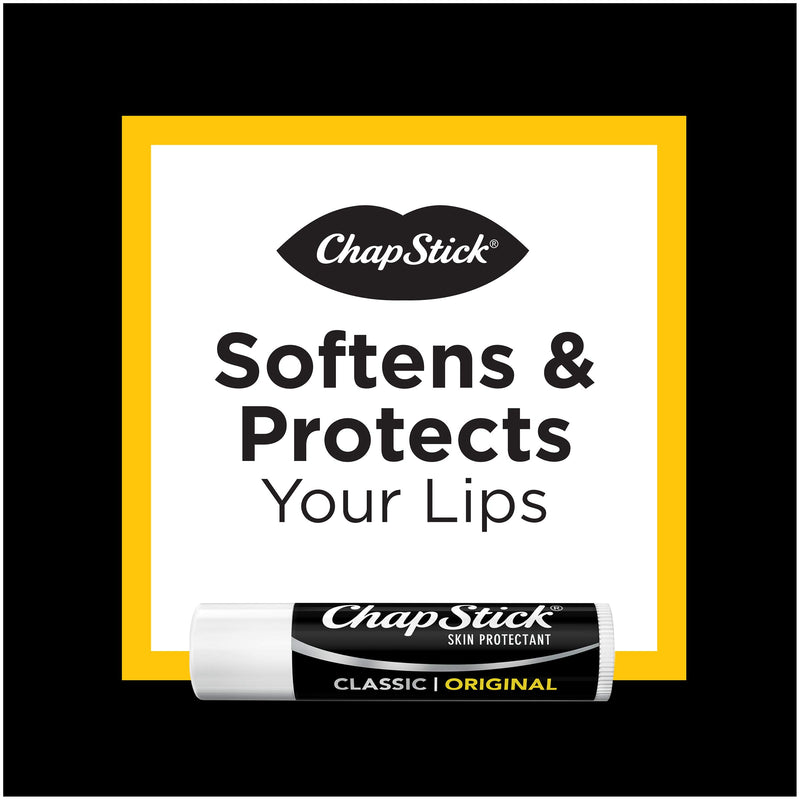 [Australia] - ChapStick Classic (Regular Flavor, 12 Sticks) Skin Protectant Lip Balm Tube, 0.15 Ounce (12 Blister Packs of 1 Stick, 12 Total Sticks) 