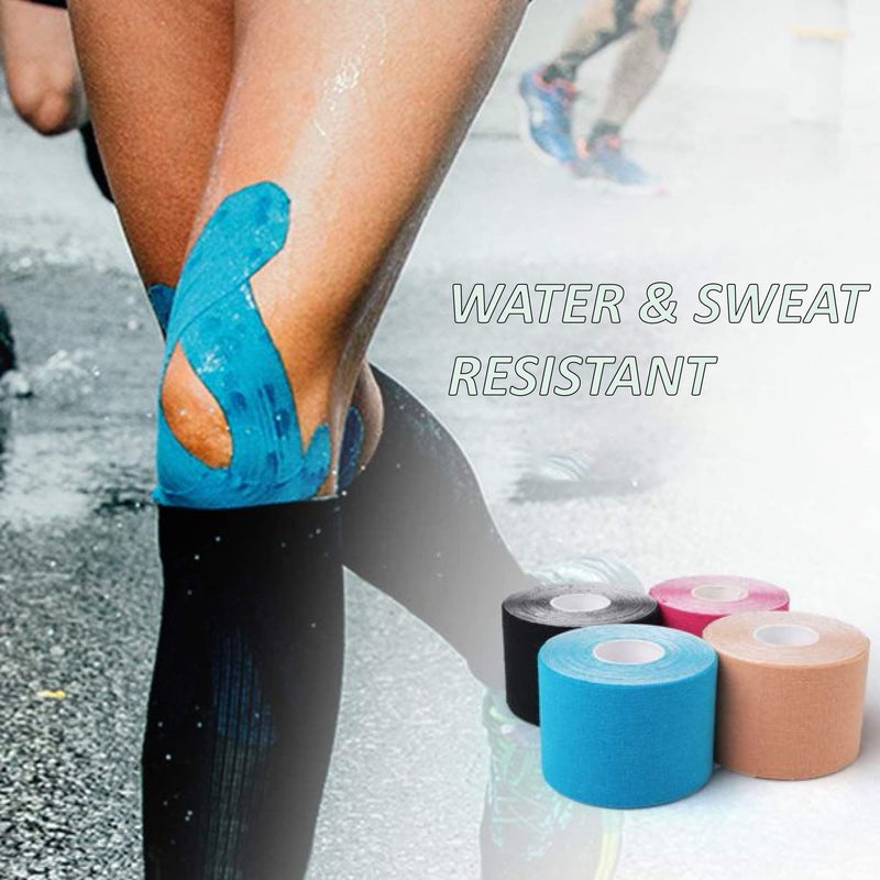 [Australia] - Pink Kinesiology Tape, Therapeutic Adhesive Kt Tape Roll - 5cm Waterproof Sports Strapping Tape - Ideal for Exercise, Sports and Injury Pink 