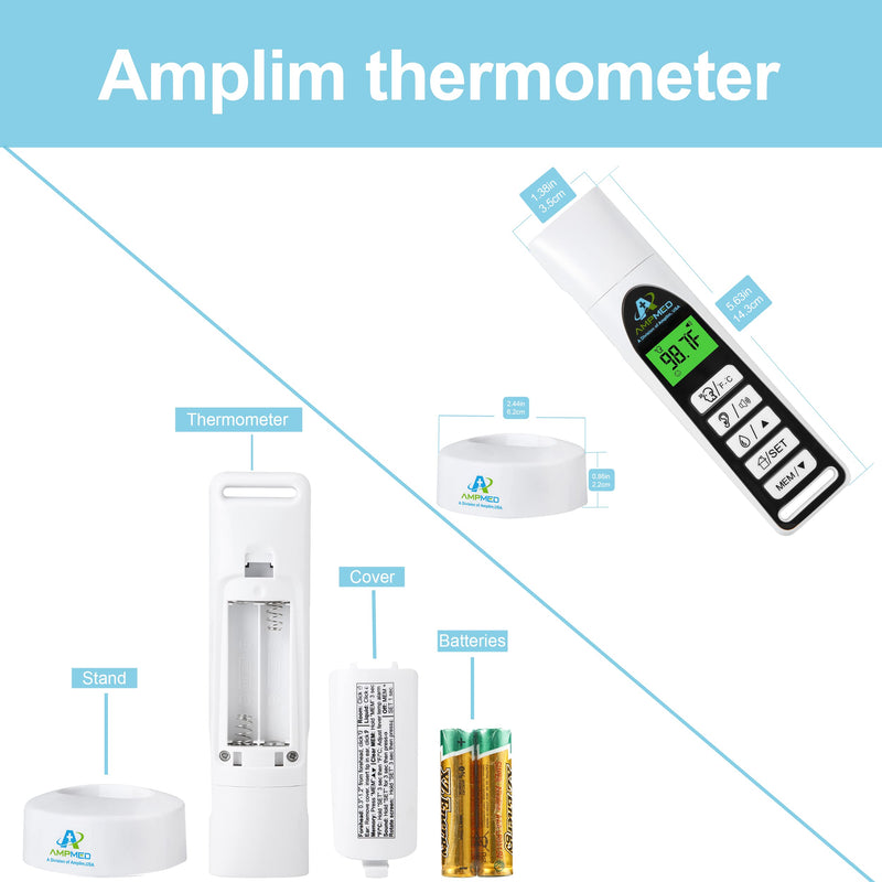 [Australia] - Amplim No Touch Professional Forehead and Ear Thermometer | Non-Contact Medical Grade Digital Baby Thermometer for Kids Adults Infants Toddlers | Touchless Temporal Thermometer FSA HSA Eligible 