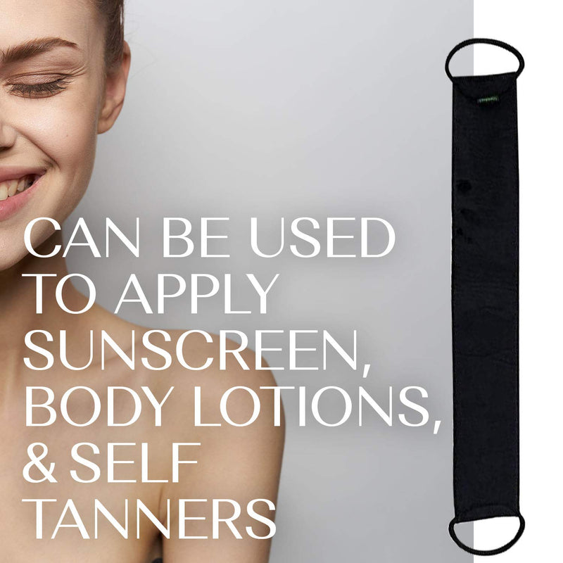 [Australia] - Skinerals Microfiber Back Applicator Mitt Band, Back Self Tanner and Body Lotion Applicator Band, Black 