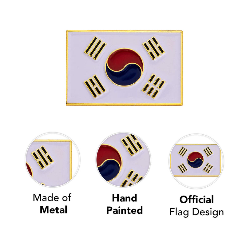 [Australia] - South Korea Country Flag Lapel Enamel Made of Metal Souvenir Hat Men Women Patriotic (Rectangle Pin) 