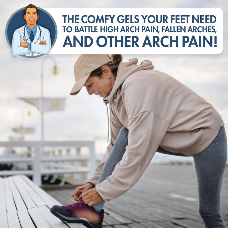 [Australia] - Dr. Frederick's Original High Arch Gels - Arch Support Insoles - 6Pcs - Arch Support Inserts for Women & Men - High Arch Foot Pain Relief - Can be Worn with Shoes - Better Than Foot Brace 