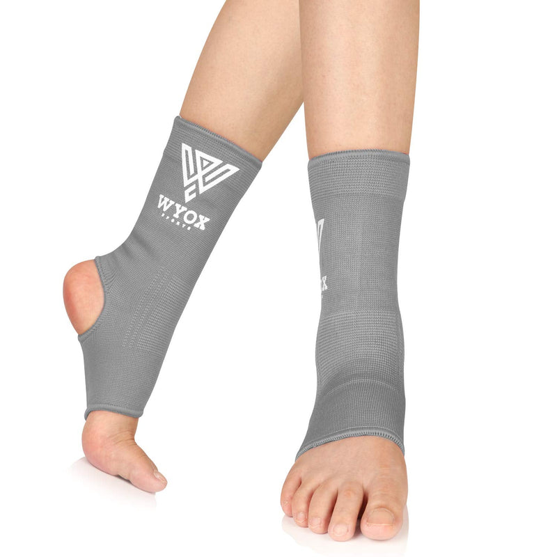 [Australia] - WYOX Ankle Wraps Support Boxing Gear for Men Women Muay Thai Ankle Support Kickboxing Wraps Gym Ankle Support (Pair) Grey L / XL (Women 7.0 - 10.5/ Men 6.0 - 9.5) 