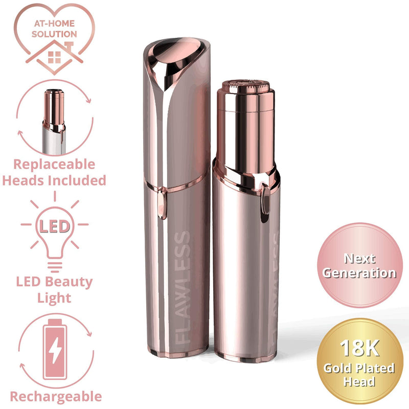 [Australia] - Finishing Touch Flawless® Next Generation Facial Hair Remover – Rechargeable, 2 x Replacement Heads Included, Blush Blush (Rechargeable) 