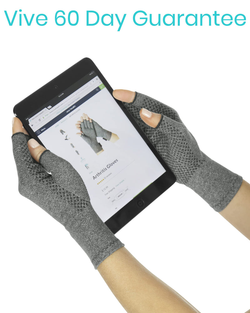 [Australia] - Vive Arthritis Gloves with Grips - Men & Women Textured Fingerless Compression - Open Finger Hand Gloves for Rheumatoid and Osteoarthritis - Arthritic Joint Pain Relief for Computer Typing (Medium) Medium (Pack of 1) 