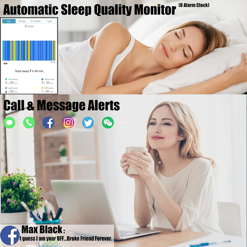 [Australia] - ENGERWALL Fitness Tracker with Step Counter /Calories /Stopwatch, Activity Tracker with Heart Rate Monitor, IP68, Health Tracker with Sleep Tracker, Smartwatch, Pedometer Watch for Women Men Kids Dark Blue 