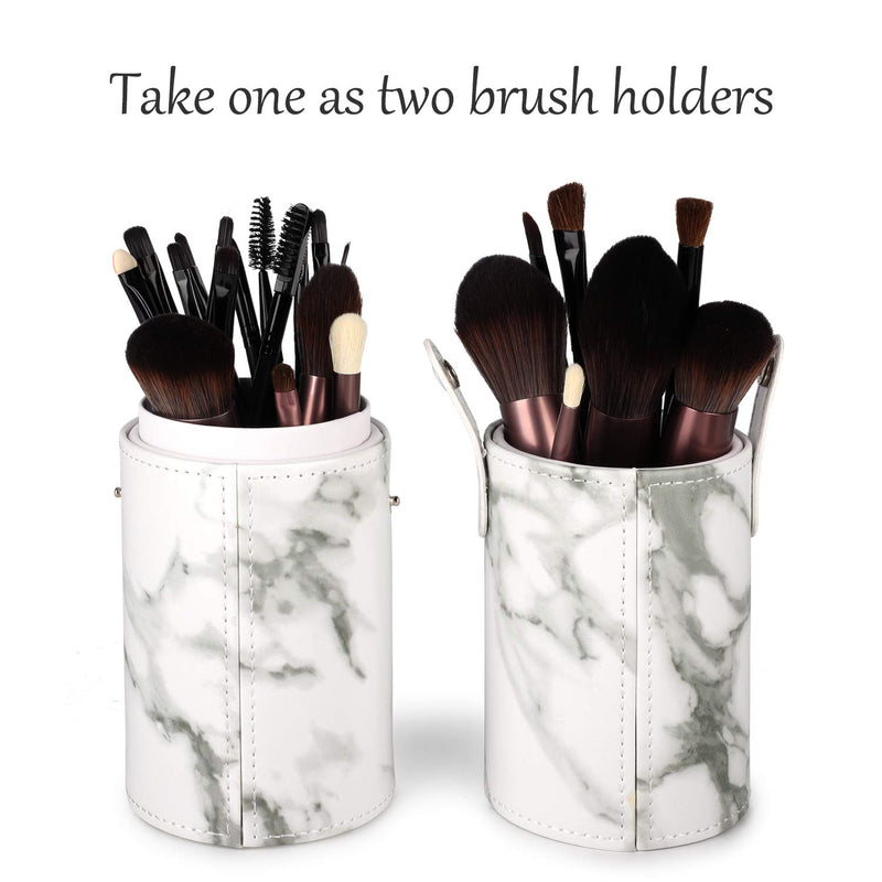 [Australia] - Makeup Brush Holder Travel Brushes Case Bag Cup Storage Dustproof for Women and Girls (Marble) A-Marble 