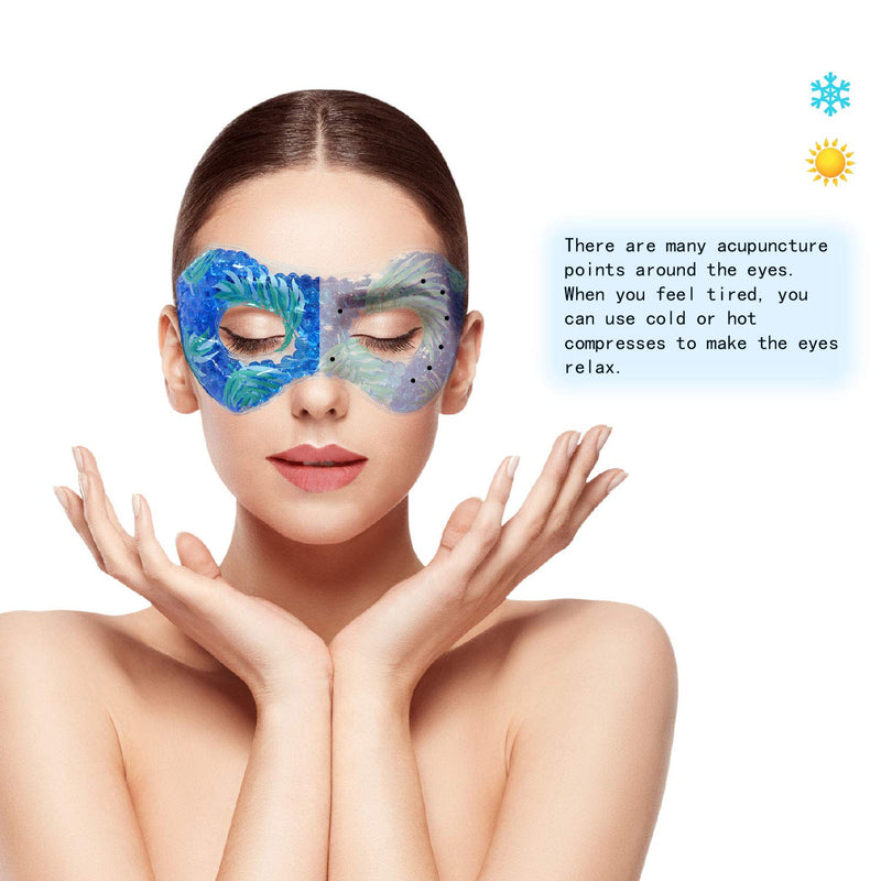 [Australia] - Cooling Eye Mask Reusable Gel Eye Mask for Puffiness, Cold Eye Mask Eye Ice Mask Pack for Dry Eyes,Puffy Eyes, Dark Circles,Headache, Migraine, Stress Relief (Leaves) Leaves 