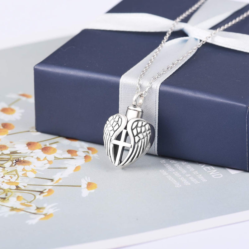 [Australia] - ACJFA 925 Sterling Silver Angel Wings Cremation Jewelry Ash Necklaces Keepsake Memorial Urns Pendant Necklace 