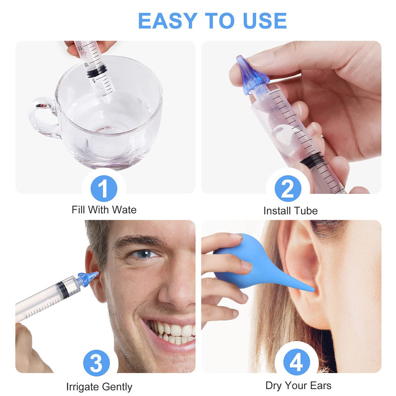 [Australia] - Ear Flushes Tool Includes Rubber Bulb Syringe and Ear Wash Basin Flushes Excess Soft Earwax Removal Kit Ear Cleaning Tool Set for Adults Human 