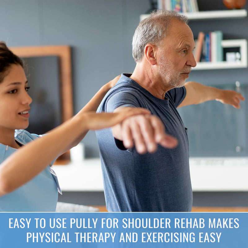 [Australia] - DMI Shoulder Pulley Over the Door for Physical & Shoulder Rehab, Occupational Therapy Aid with Easy Grip Handles, White 