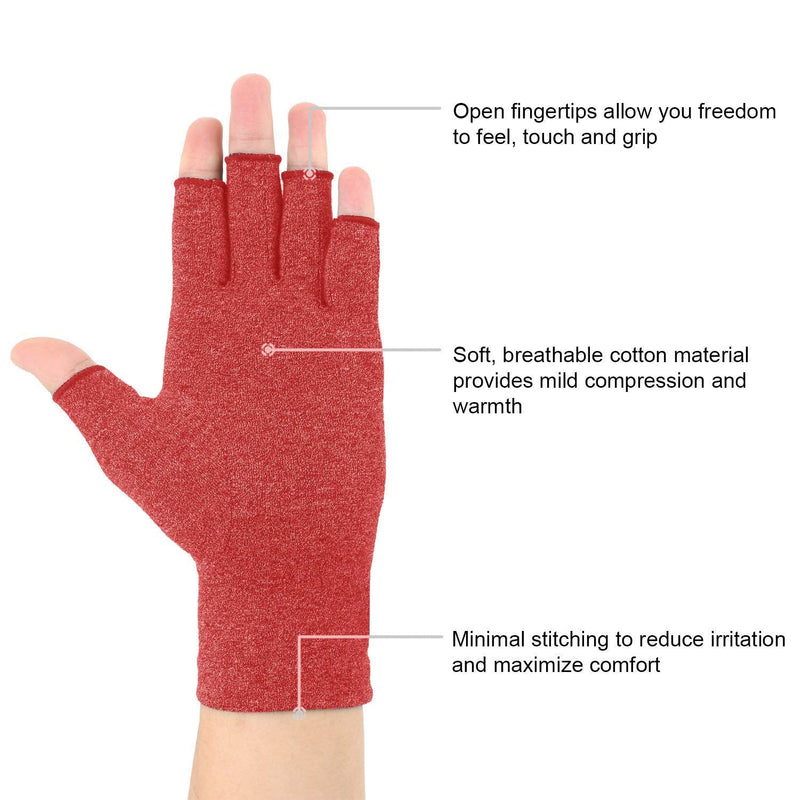 [Australia] - 2 Pairs Arthritis Gloves, Compression Gloves for men and women (Medium (2 Pair), Blue+red) Medium (2 Pair) 