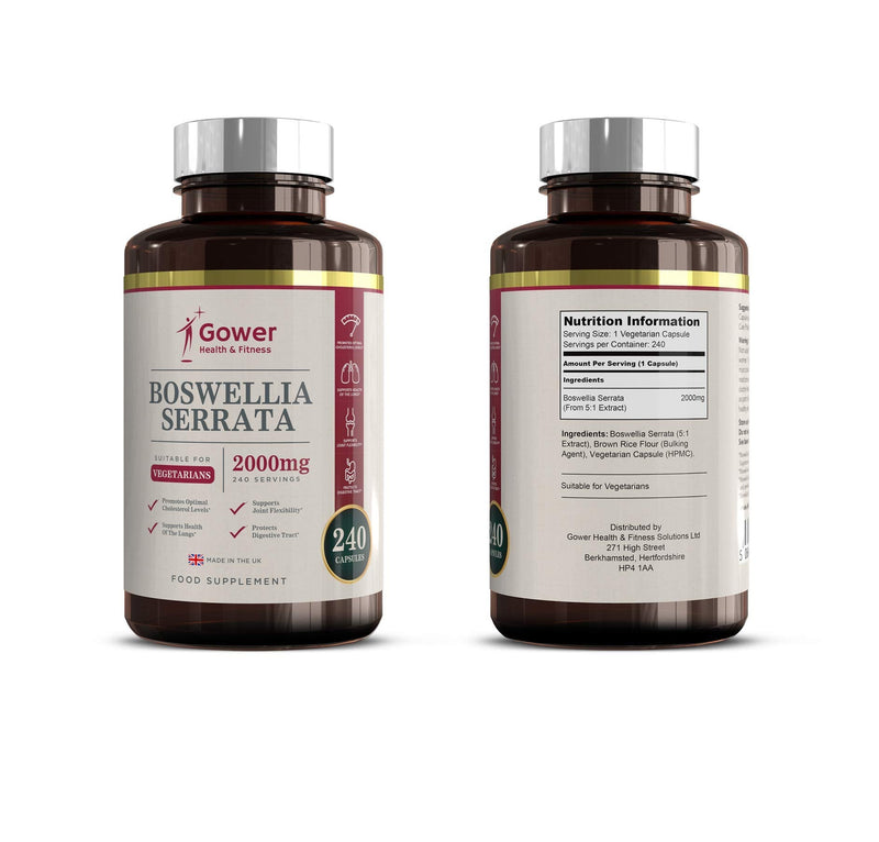 [Australia] - GH Boswellia Serrata Capsules 2000mg | Boswellia Indian Frankincense 5:1 Extract | 240 Vegetarian Capsules | Joint Care Supplement | Manufactured in ISO Licenced Facilities | Non-GMO & Gluten Free 1 Bottle (240 Capsules) 