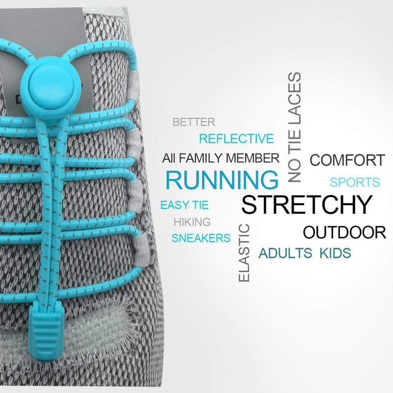 [Australia] - Hilelife Elastic No Tie Shoelaces - Non Tying Active Stretchy Laces Running Shoe Laces With Reflective String and Locks For Sneakers Pink 1 