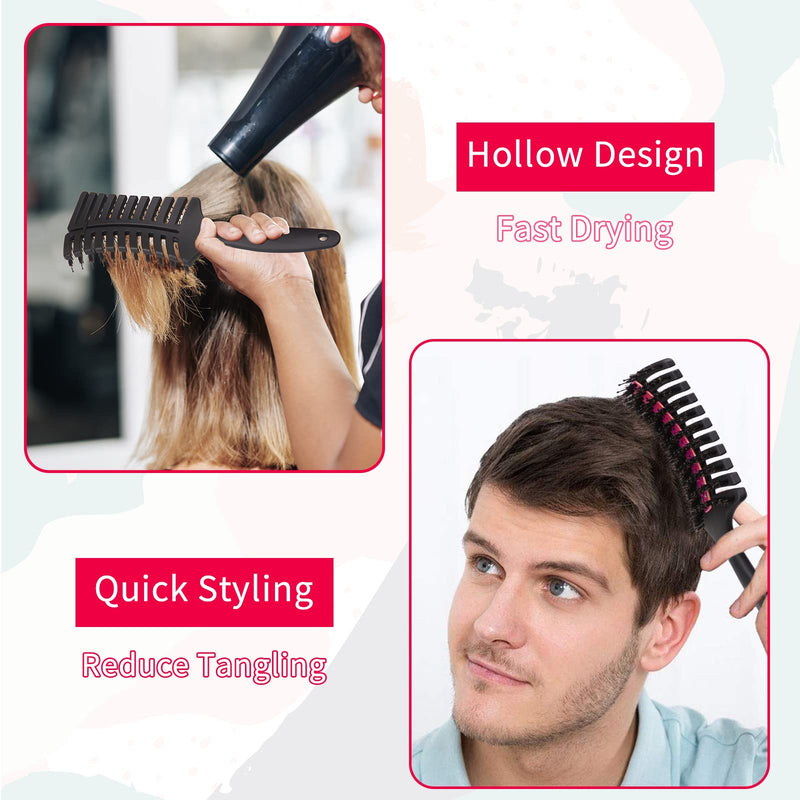 [Australia] - Feligo detangle hair brush, boar bristle hair brush suitable for long and thick natural curly hair, reducing static electricity, smoothing and anti-frizz Red 