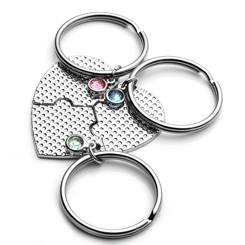 [Australia] - Jovivi Best Friends Forever and Ever Friendship Necklaces Keychains for 3/4,Alloy Heart Matching Puzzle Piece BBF Friendship Jewelry 3pcs/set(Keychains) 