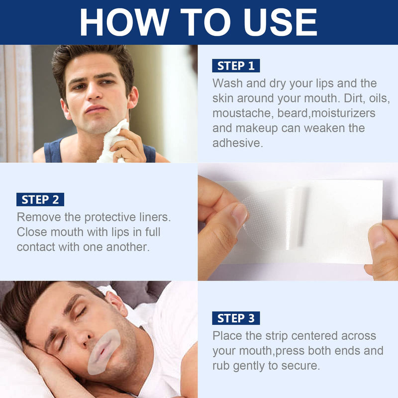[Australia] - Mouth Tape for Sleeping-60Pcs Sleep Strips-Advanced Gentle Mouth Tape Devices Help Train Nasal Breathing,Promote Better Nighttime Sleeping 