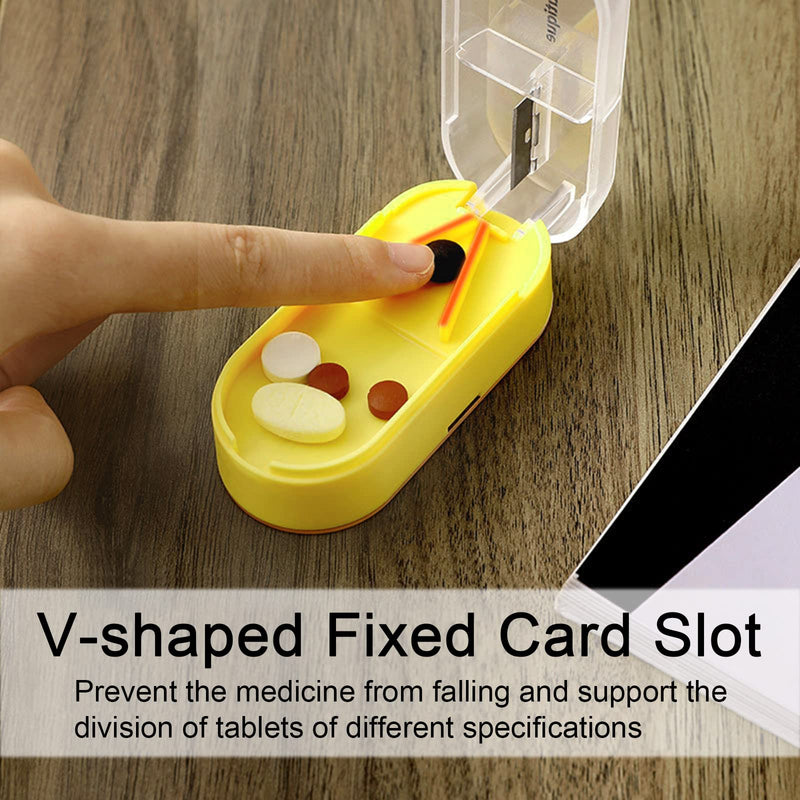 [Australia] - iJiZuo Pill Cutter, Pill Tablet Cutter for Small or Large Pills, Portable Pill Dispenser, Travel Pill Case, Portable Tablet Cutter with Blade and Storage Compartment-Green 